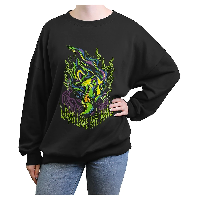 Disney The Lion King Long Live Scar Metal Womens Oversized Sweatshirt