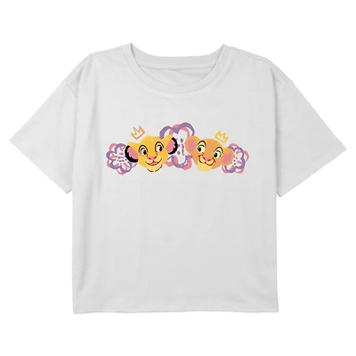Disney The Lion King Simba And Nala Pals Youth Girls Boxy Crop T-Shirt