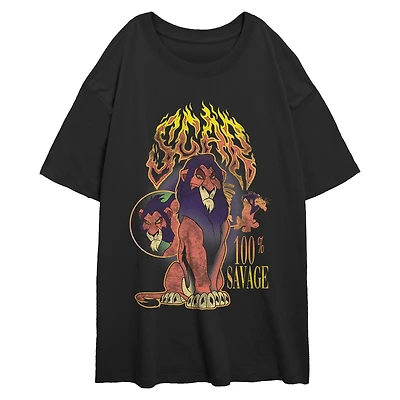 Disney The Lion King Scar 100 Percent Savage Womens Oversized T-Shirt