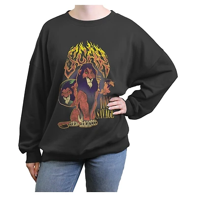 Disney The Lion King Scar 100 Percent Savage Womens Oversized Sweatshirt