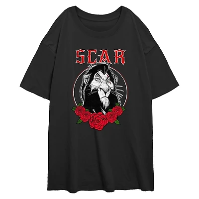 Disney The Lion King Scar Rose Womens Oversized T-Shirt