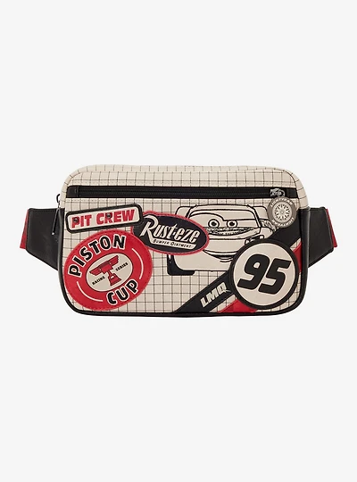 Loungefly Disney Pixar Cars Lightning McQueen Patches Belt Bag
