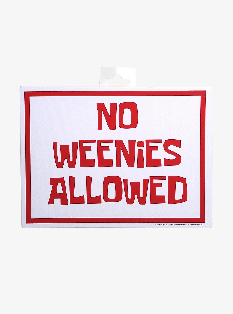 SpongeBob SquarePants No Weenies Allowed Magnetic Canvas Wall Sign