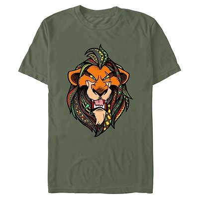 Disney The Lion King Scar Pattern Face Garment Dye T-Shirt
