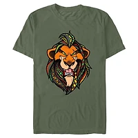 Disney The Lion King Scar Pattern Face Garment Dye T-Shirt