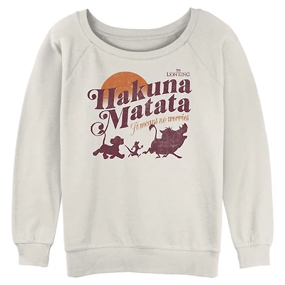 Disney The Lion King Hakuna Matata No Worries Womens Slouchy Sweatshirt