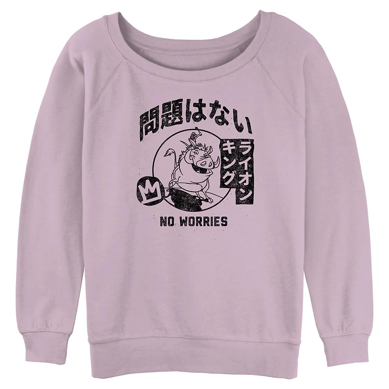 Disney The Lion King Hakuna Matata Kanji Womens Slouchy Sweatshirt