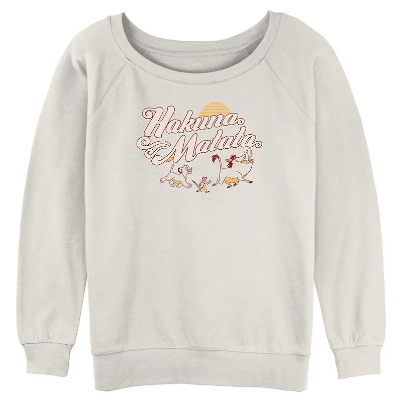 Disney The Lion King Hakuna Matata Sun Walk Womens Slouchy Sweatshirt