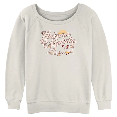 Disney The Lion King Hakuna Matata Sun Walk Womens Slouchy Sweatshirt