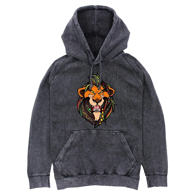 Disney The Lion King Scar Pattern Face Mineral Wash Hoodie