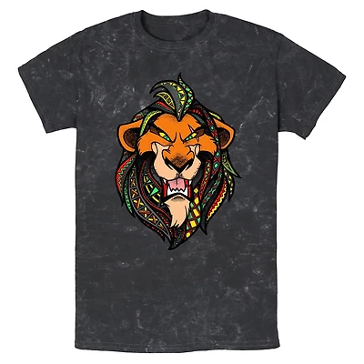 Disney The Lion King Scar Pattern Face Mineral Wash T-Shirt
