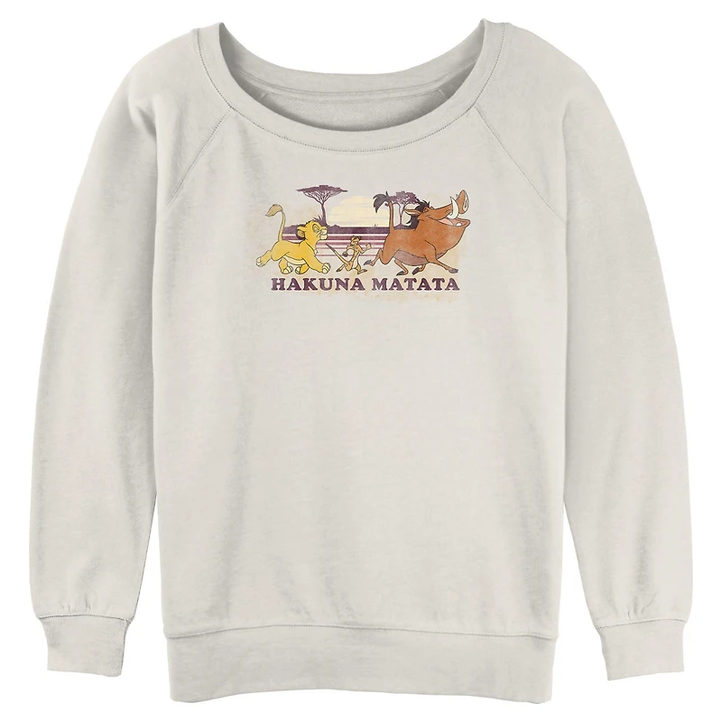Disney The Lion King Hakuna Matata Walk Along Sunset Womens Slouchy Sweatshirt