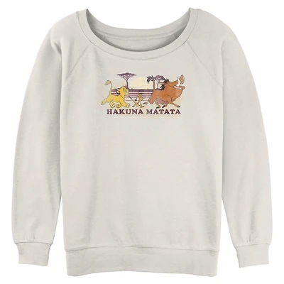 Disney The Lion King Hakuna Matata Walk Along Sunset Womens Slouchy Sweatshirt