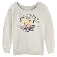 Disney The Lion King Hakuna Matata No Worries Circle Womens Slouchy Sweatshirt