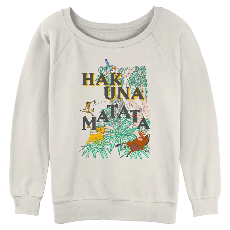 Disney The Lion King Hakuna Matata Vibes Womens Slouchy Sweatshirt