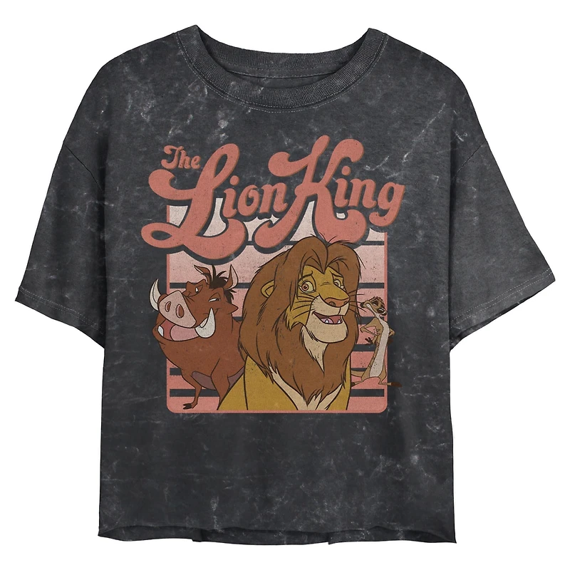 Disney The Lion King Squad Retro Mineral Wash Womens Crop T-Shirt