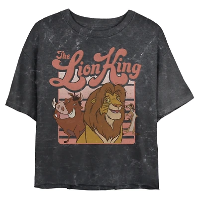 Disney The Lion King Squad Retro Mineral Wash Womens Crop T-Shirt