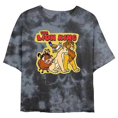 Disney The Lion King Group Cut Out Tie Dye Crop Womens T-Shirt