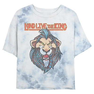Disney The Lion King Long Live Scar Tie Dye Crop Womens T-Shirt