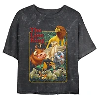 Disney The Lion King Retro Group Mineral Wash Womens Crop T-Shirt