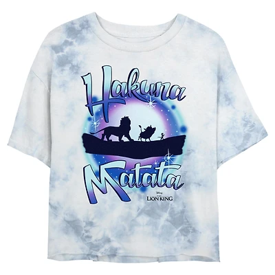 Disney The Lion King Hakuna Matata Galaxy Vibes Tie Dye Crop Womens T-Shirt