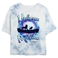Disney The Lion King Hakuna Matata Galaxy Vibes Tie Dye Crop Womens T-Shirt