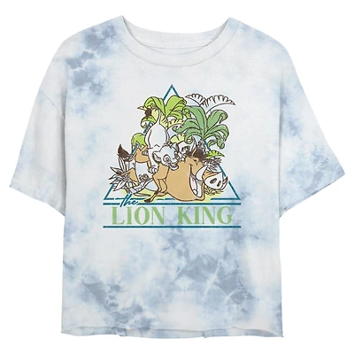 Disney The Lion King Fun With Friends Tie Dye Crop Womens T-Shirt