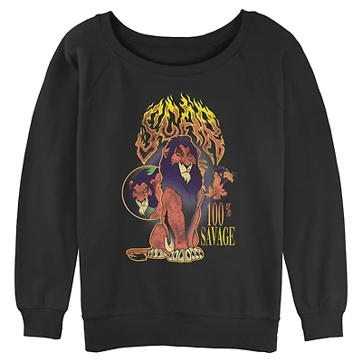 Disney The Lion King Scar 100 Percent Savage Womens Slouchy Sweatshirt