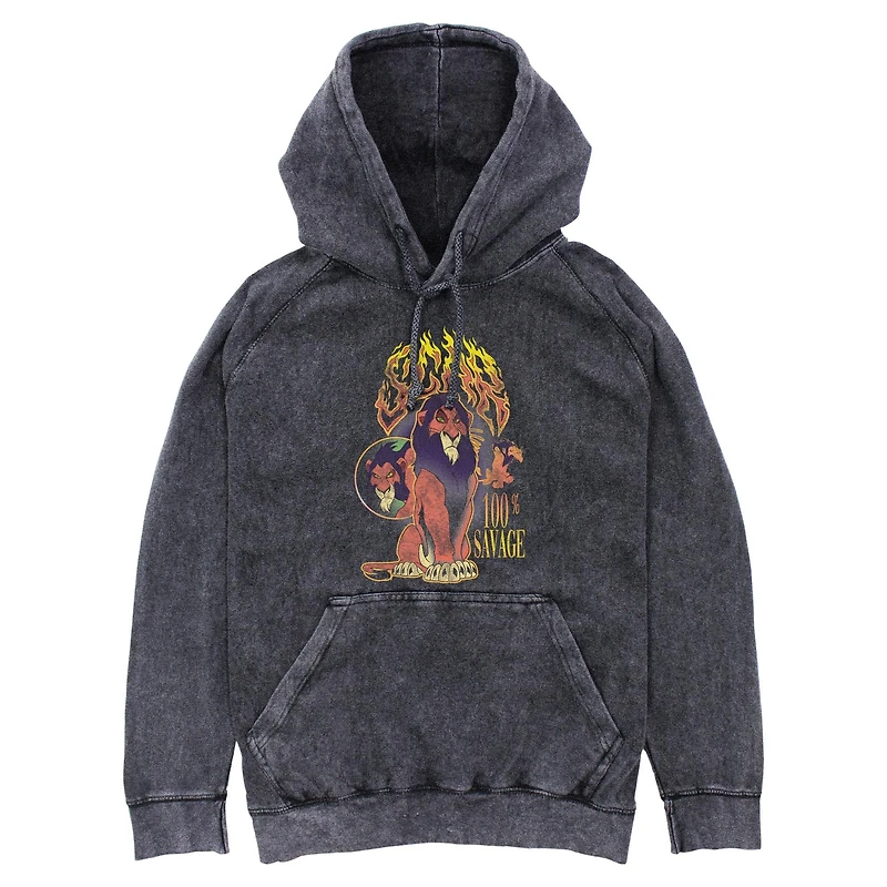 Disney The Lion King Scar 100 Percent Savage Mineral Wash Hoodie