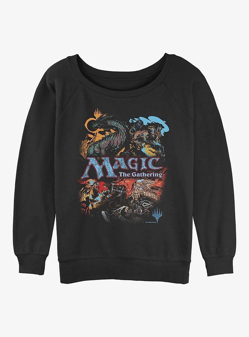 Magic: The Gathering Vintage Collage Womens Slouchy Sweatshirt