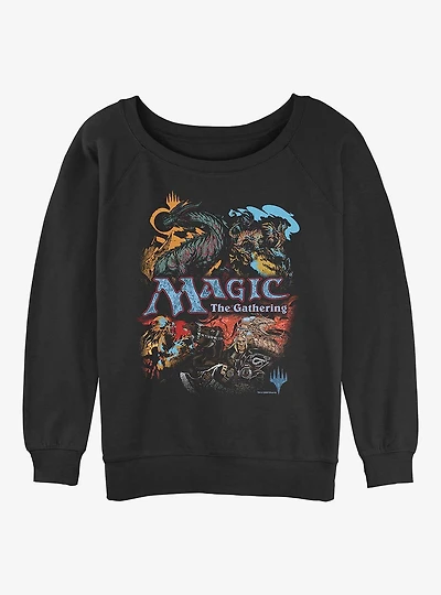 Magic: The Gathering Vintage Collage Womens Slouchy Sweatshirt