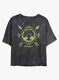 Magic: The Gathering Forest Mana Womens Mineral Wash Crop T-Shirt