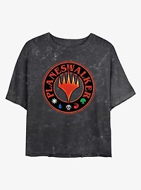 Magic: The Gathering Planeswalker Circle Stamp Womens Mineral Wash Crop T-Shirt