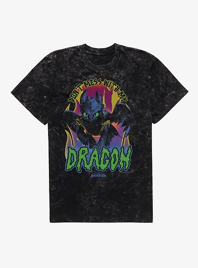 HTTYD Don't Mess With My Dragon Mineral Wash T-Shirt
