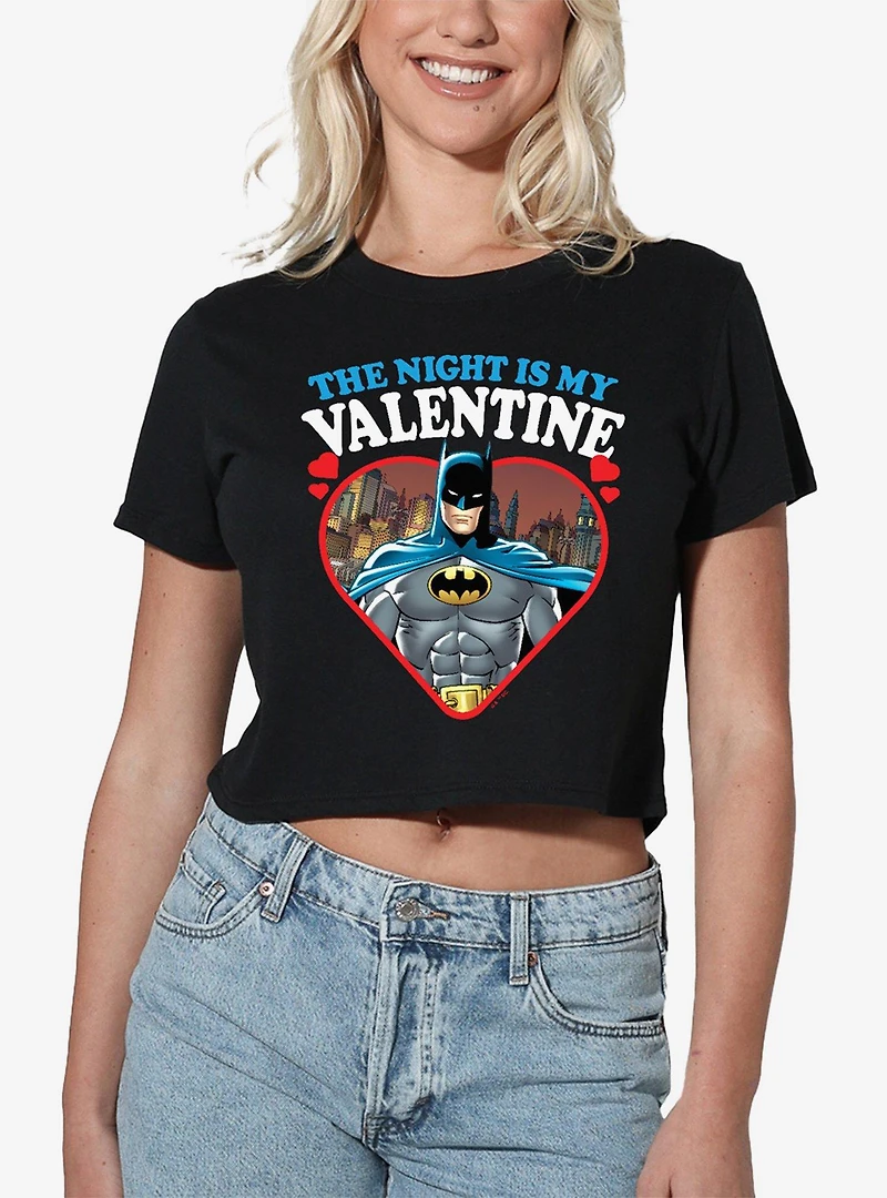 DC Comics Batman The Night Is My Valentine Women's Crop Top T-Shirt