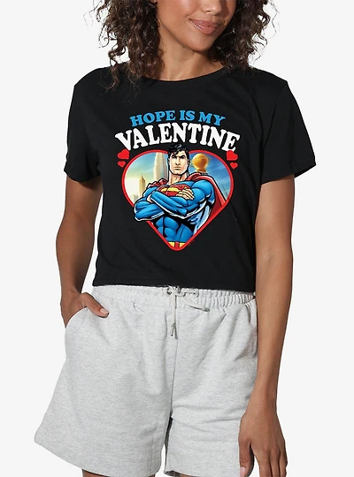 DC Comics Superman Hope Is My Valentine Women's Crop Top T-Shirt
