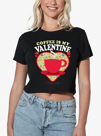 Gilmore Girls Coffee Is My Valentine Women's Crop Top T-Shirt