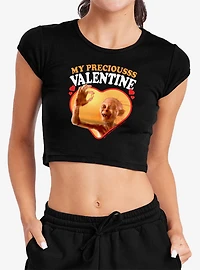 the Lord of Rings Gollum My Precious Valentine Cap Sleeve Baby Rib Women's Crop Top