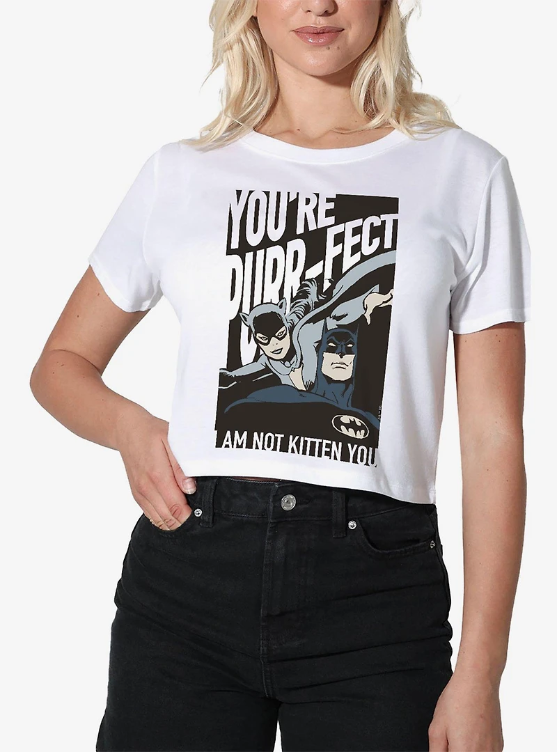 DC Comics Batman Catwoman You're Purrfect Women's Crop Top T-Shirt
