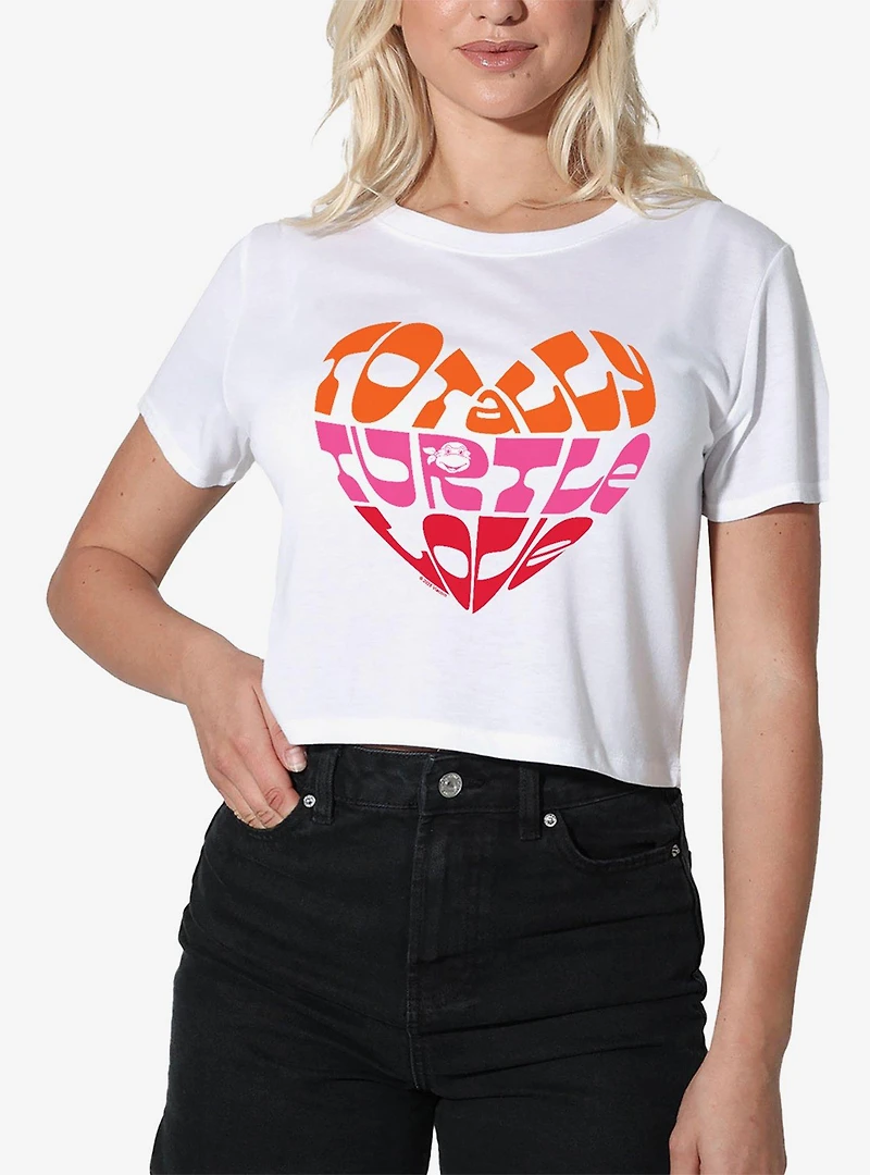 Teenage Mutant Ninja Turtles Totally Turtle Love Women's Crop Top T-Shirt