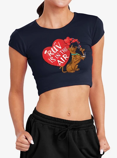 Scooby-Doo! Ruv Is The Air Cap Sleeve Baby Rib Women's Crop Top