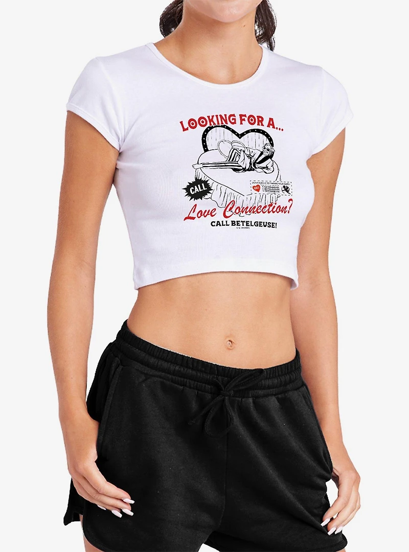 Beetlejuice Love Cap Sleeve Baby Rib Women's Crop Top