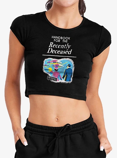 Beetlejuice The Handbook Cap Sleeve Baby Rib Women's Crop Top