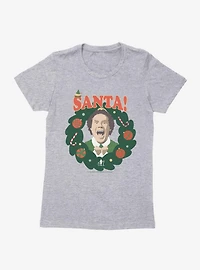 Elf Santa Buddy Wreathe Womens T-Shirt