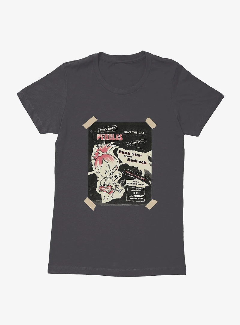 The Flintstones Punk Rock Pebbles Womens T-Shirt