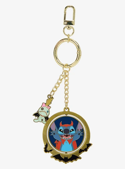 Loungefly Disney Lilo & Stitch Angel & Devil Stitch Spinning Keychain