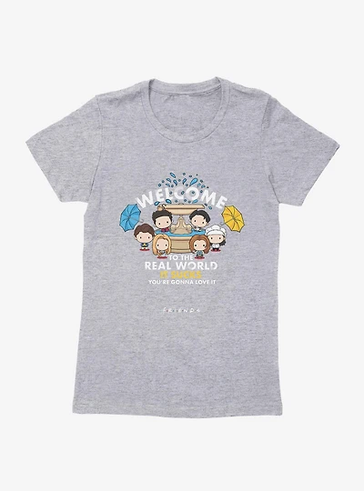 Friends Chibi Fountain Welcome Womens T-Shirt