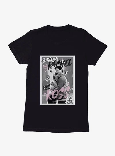 Friends Ross Rachel Hug And Hearts Womens T-Shirt