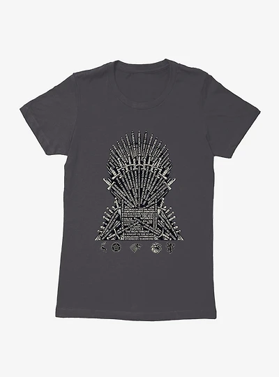 Game Of Thrones Episode Names Throne Womens T-Shirt