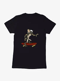 Gremlins Stripe Riding Skateboard Womens T-Shirt
